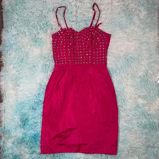 Vintage 80s Pink Jan Vanvelden Ball Gown Dress -