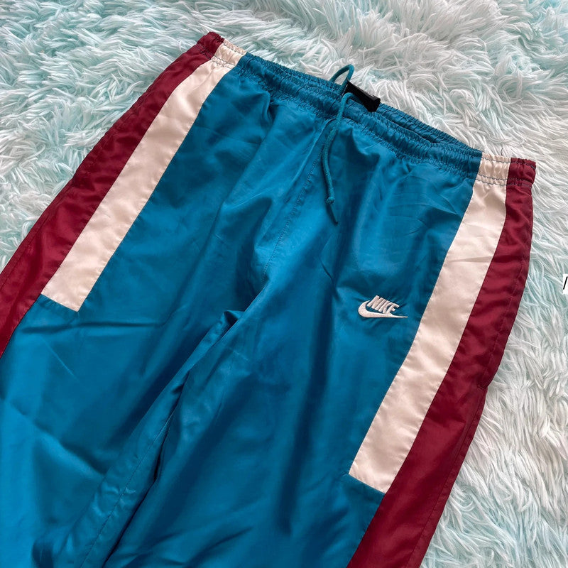 Vintage Retro Blue Nike Tracksuit Bottoms - Medium