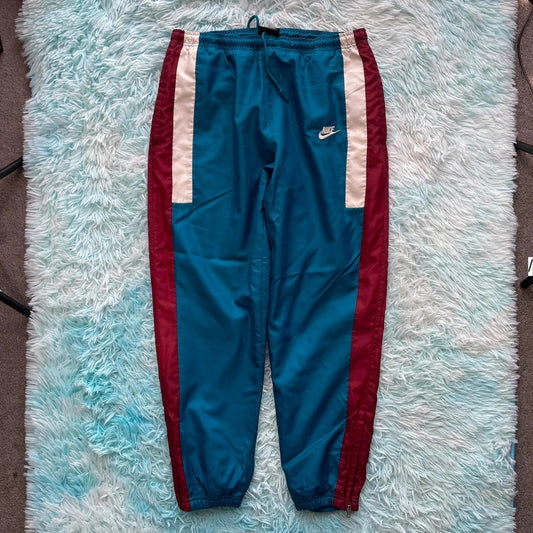 Vintage Retro Blue Nike Tracksuit Bottoms - Medium