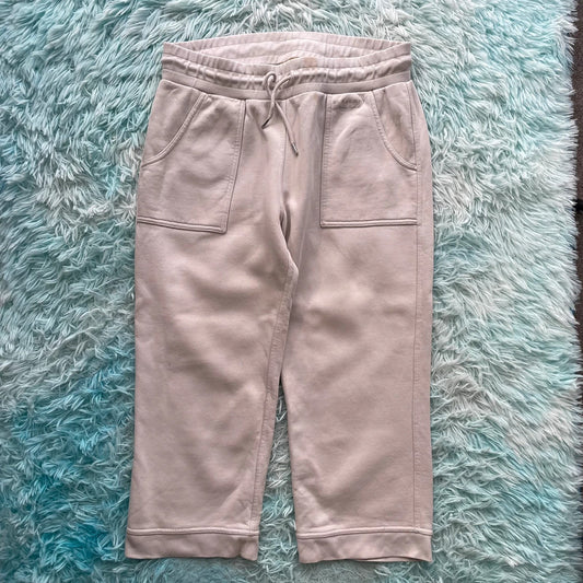 Cream White Burberry Tracksuit Bottoms - Large