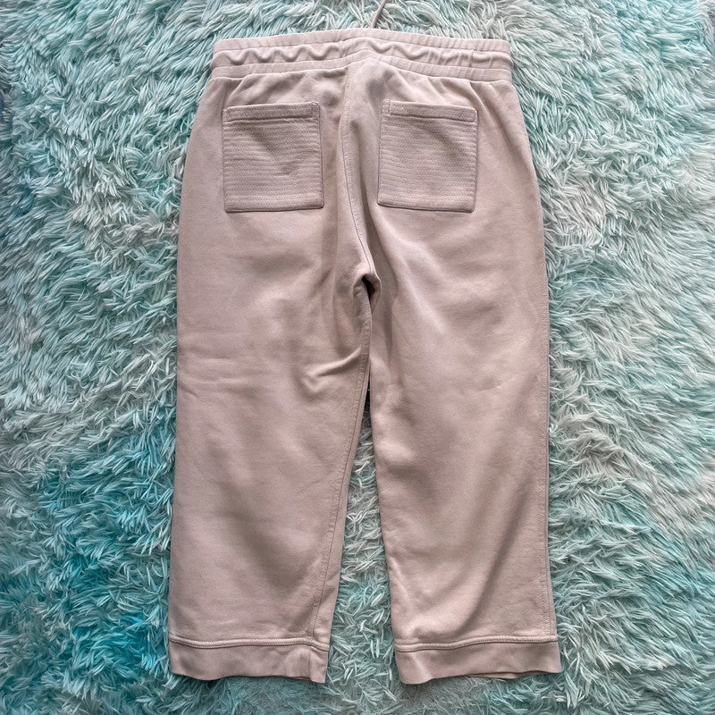 Cream White Burberry Tracksuit Bottoms - Large