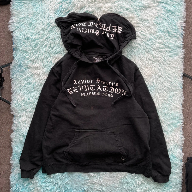 Black Taylor Swift Reputation Hoodie Zip Snake - XXL