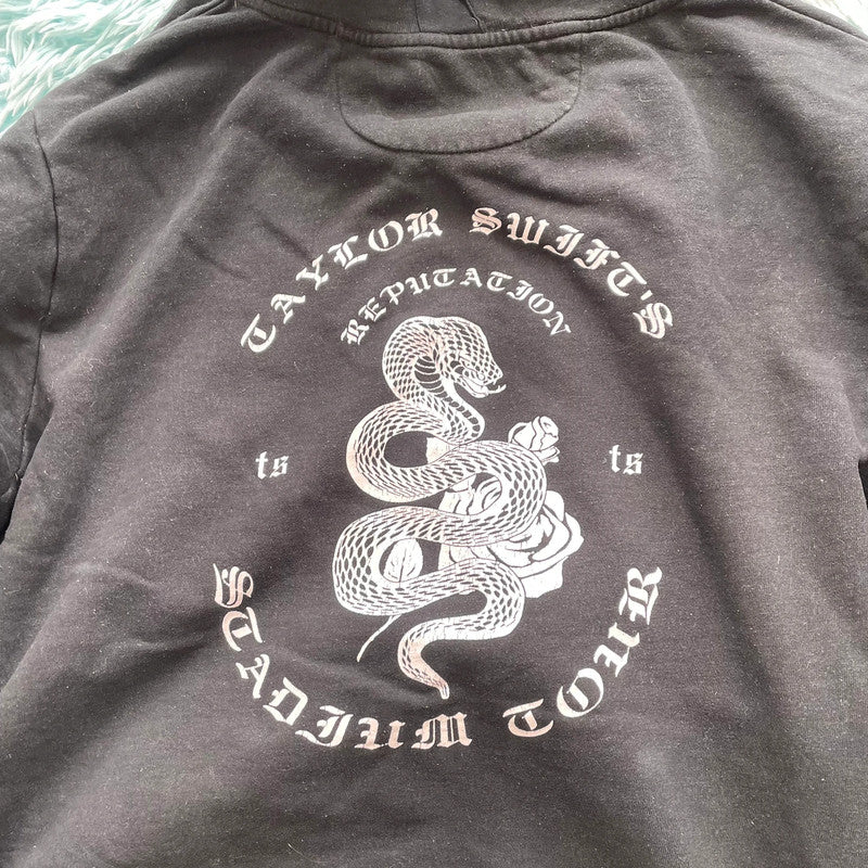 Black Taylor Swift Reputation Hoodie Zip Snake - XXL