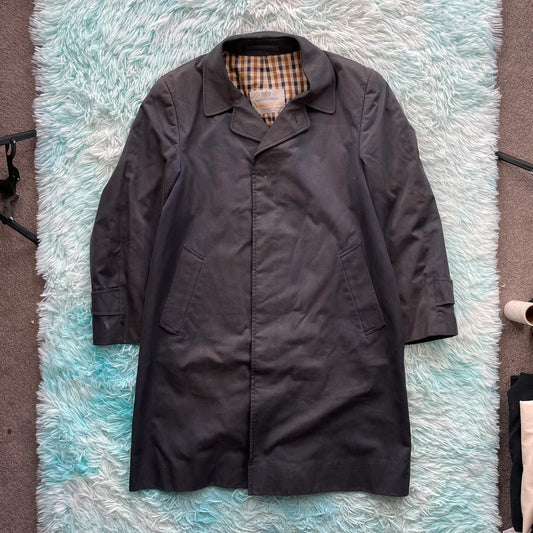 Vintage Navy Aquascutum Trench Coat Hauscheck - XL