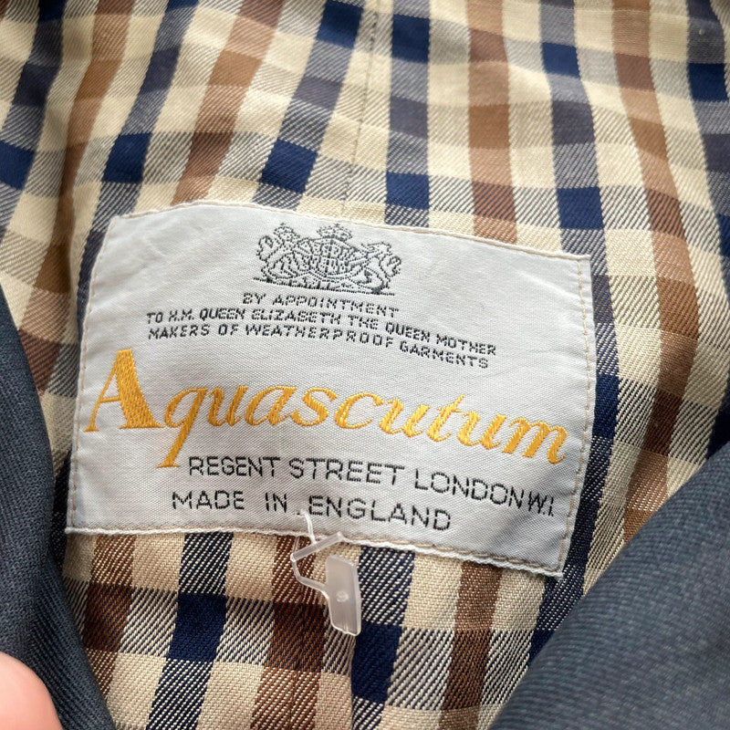 Vintage Navy Aquascutum Trench Coat Hauscheck - XL