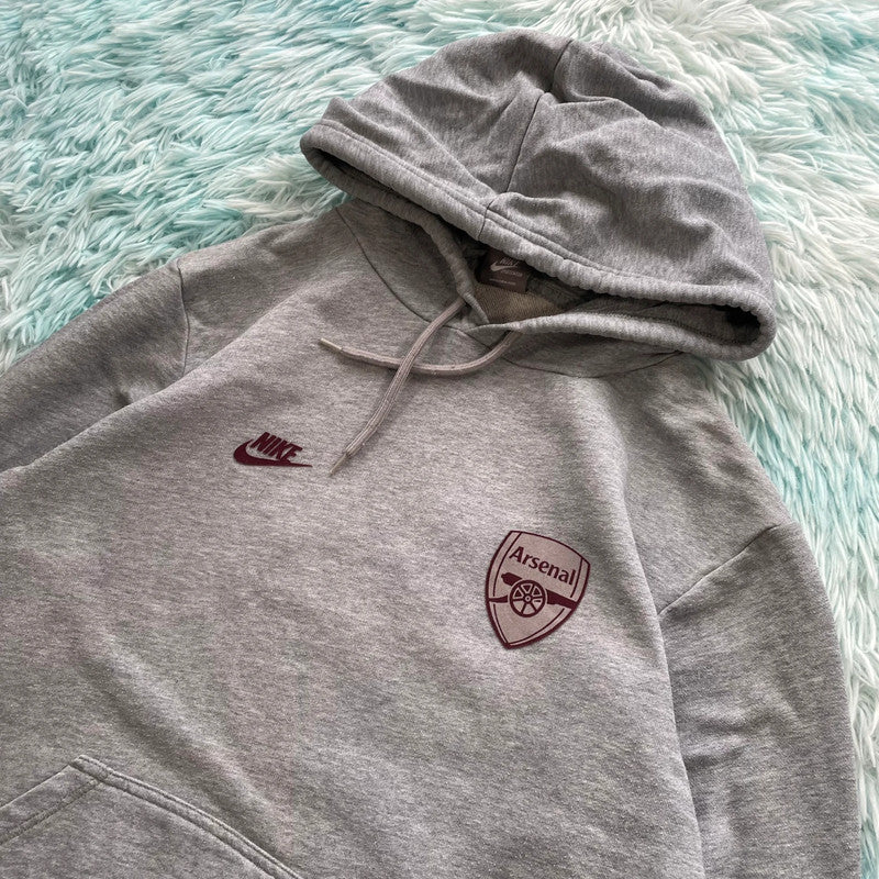 Vintage 00s Grey Arsenal Hoodie Nike - Medium