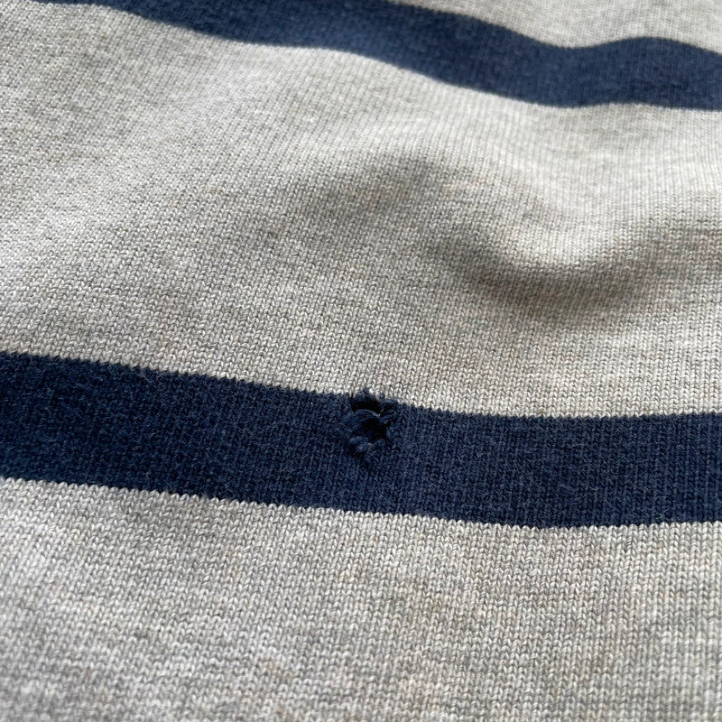 Vintage Grey & Navy Polo Ralph Lauren Rugby Shirt - Large