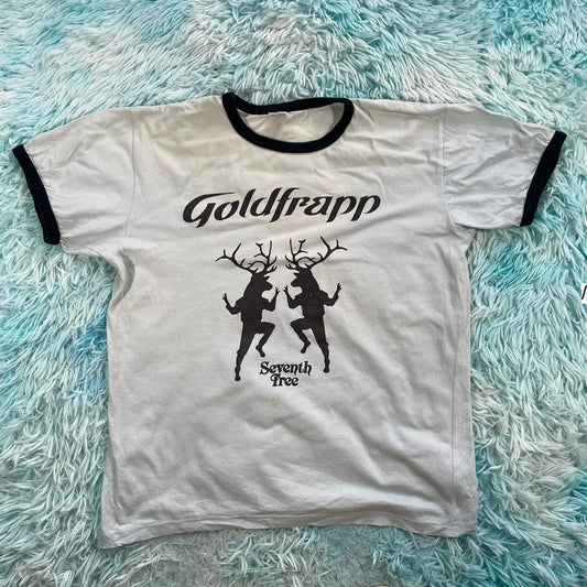 Vintage 00s Goldfrapp T Shirt Ringer Baby tee - Medium
