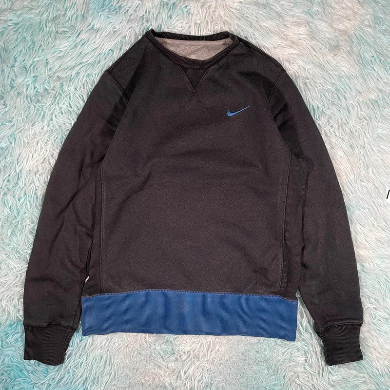 Black & Blue Nike Sweatshirt Plain - Medium