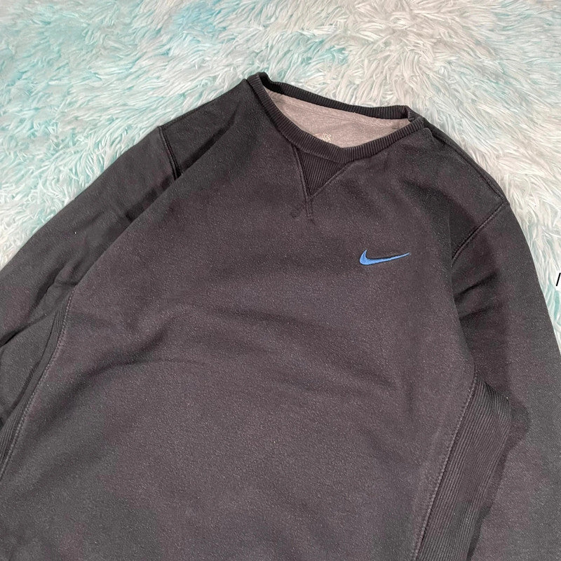 Black & Blue Nike Sweatshirt Plain - Medium