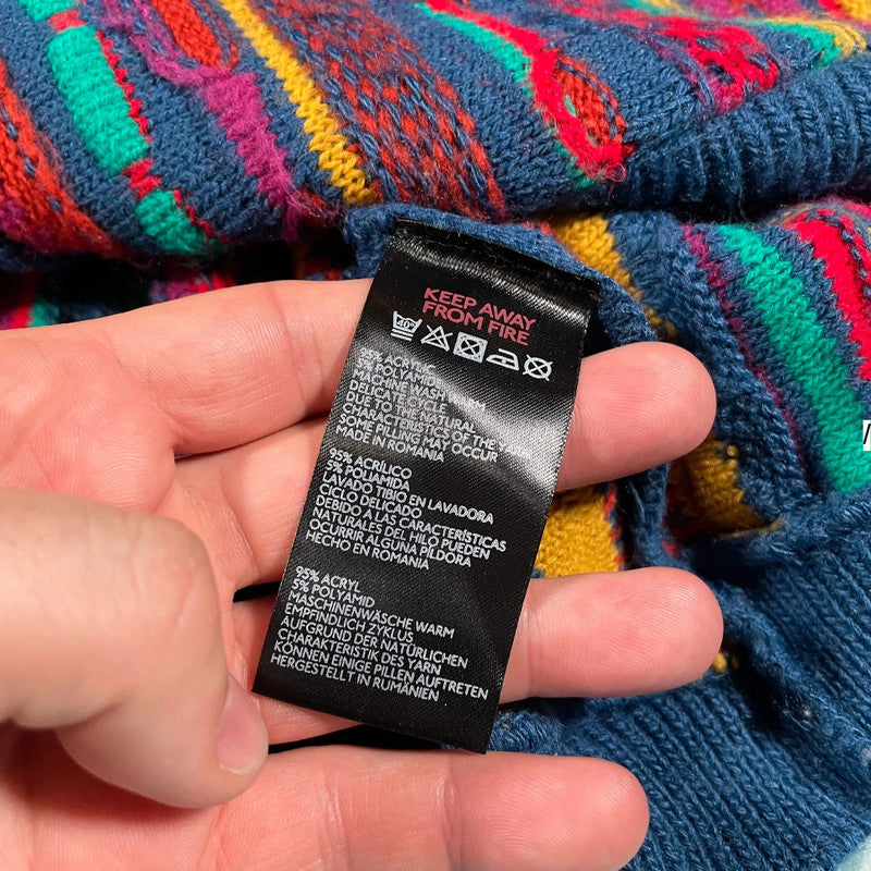 Multicoloured 3D Knit Urban Outfitters Knitted Jumper - Small