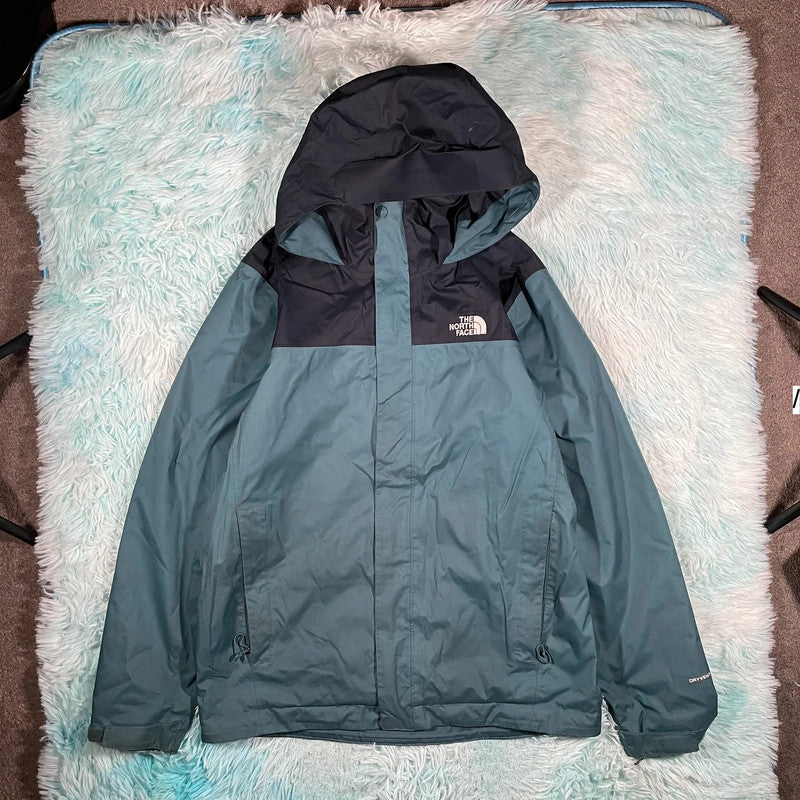 Blue & Black The North Face Coat Waterproof - Medium