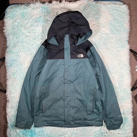 Blue & Black The North Face Coat Waterproof - Medium