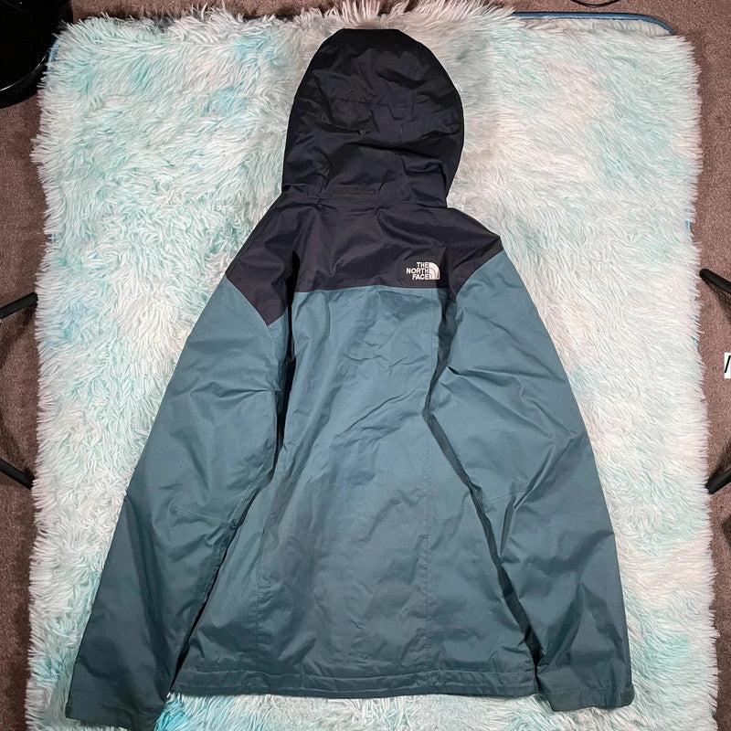 Blue & Black The North Face Coat Waterproof - Medium