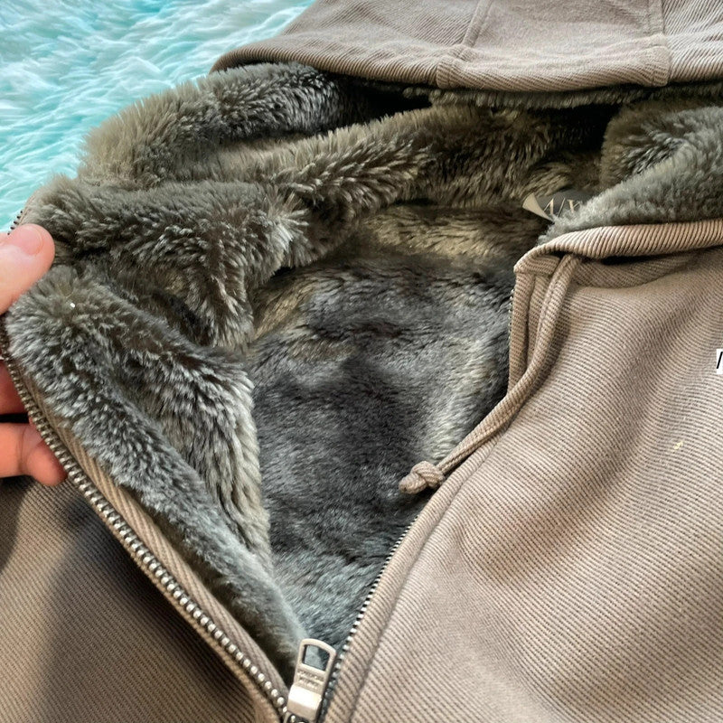 Brown Armani Exhange Fleeced Hoodie - Small