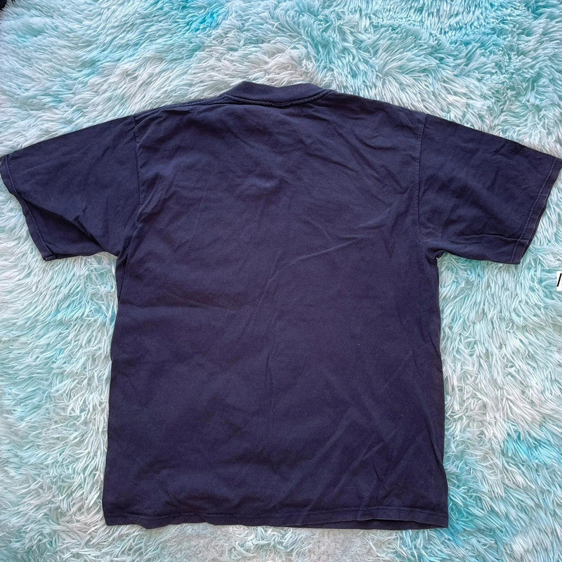 Vintage 90s Navy Montreal Tech Graphic T Shirt - XL