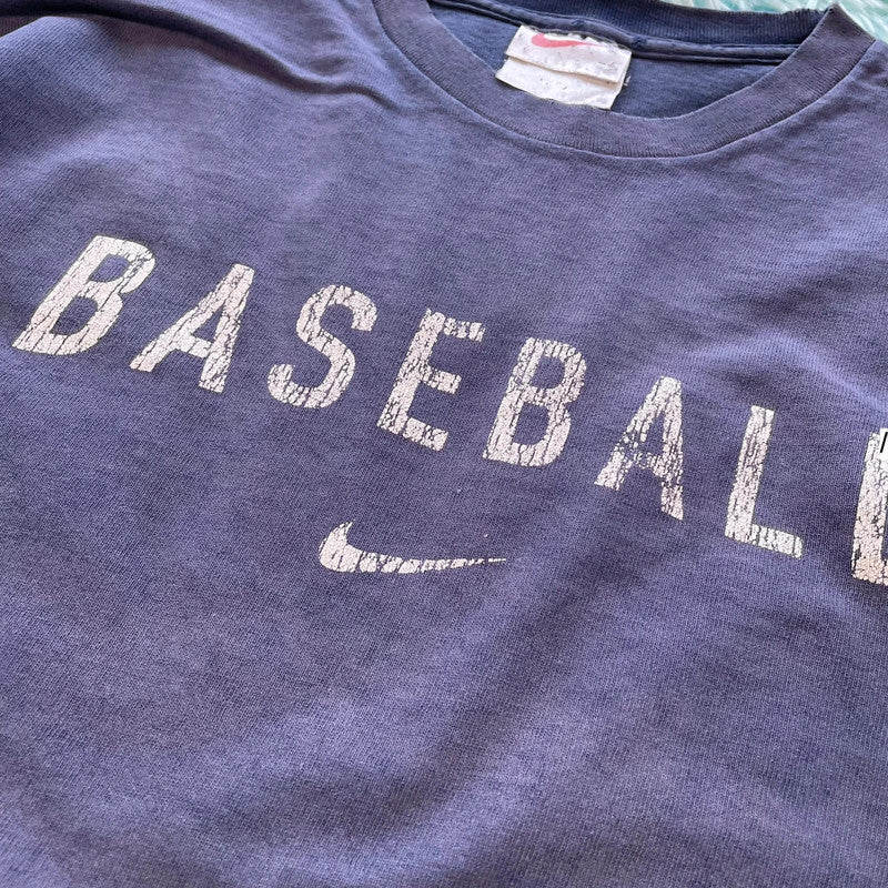 Vintage 90s Navy Nike Baseball T Shirt - XL