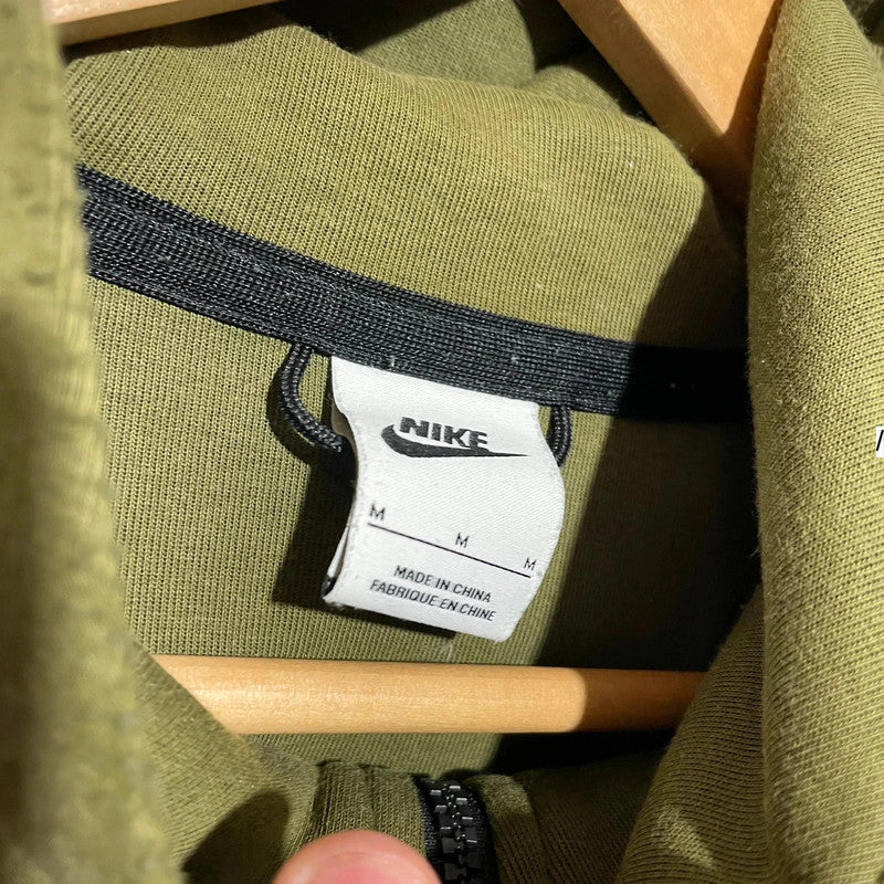 Khaki Green Nike Tech Fleece Hoodie - Medium