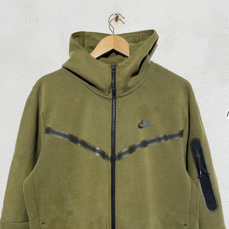 Khaki Green Nike Tech Fleece Hoodie - Medium