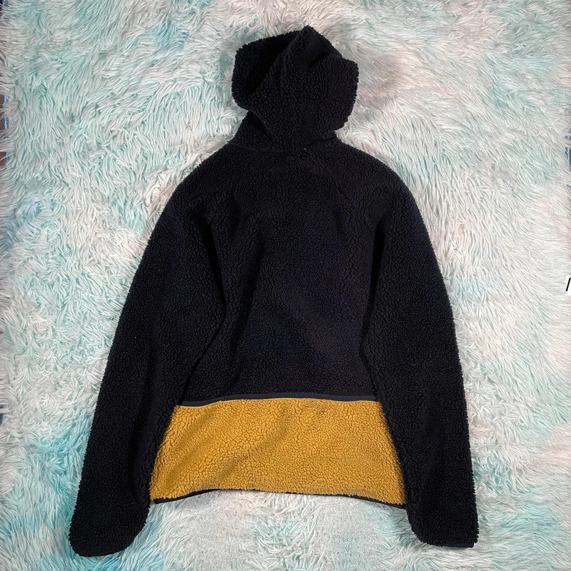 Navy & Cream Folk Fleece Hoodie - XS