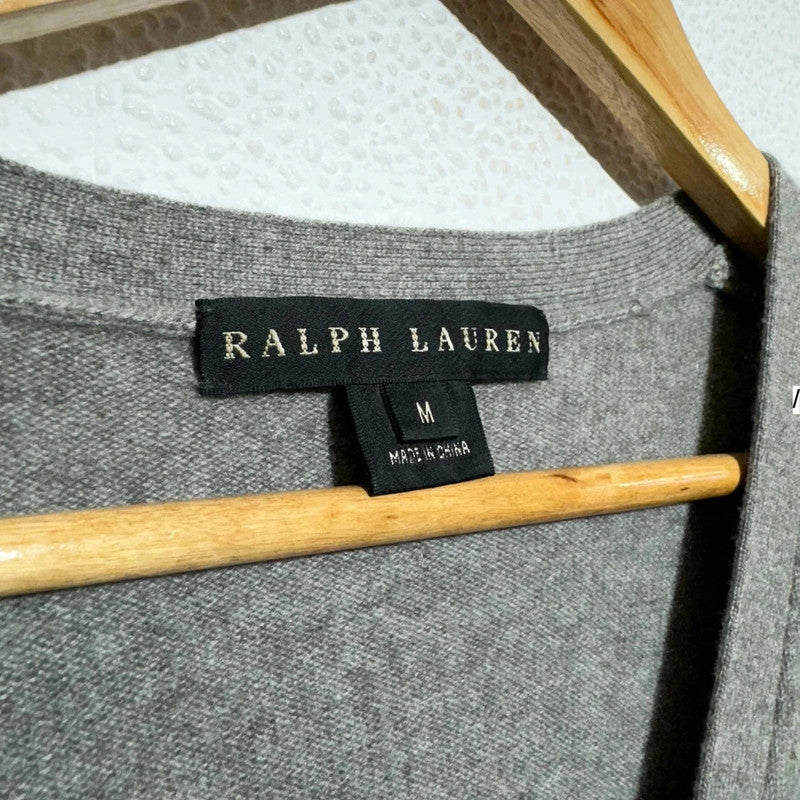 Grey Ralph Lauren Cashmere Cardigan - Medium
