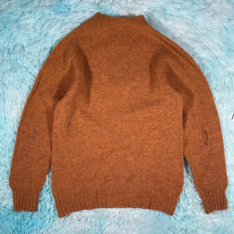 Brown Albam Wool Knitted Jumper - XS