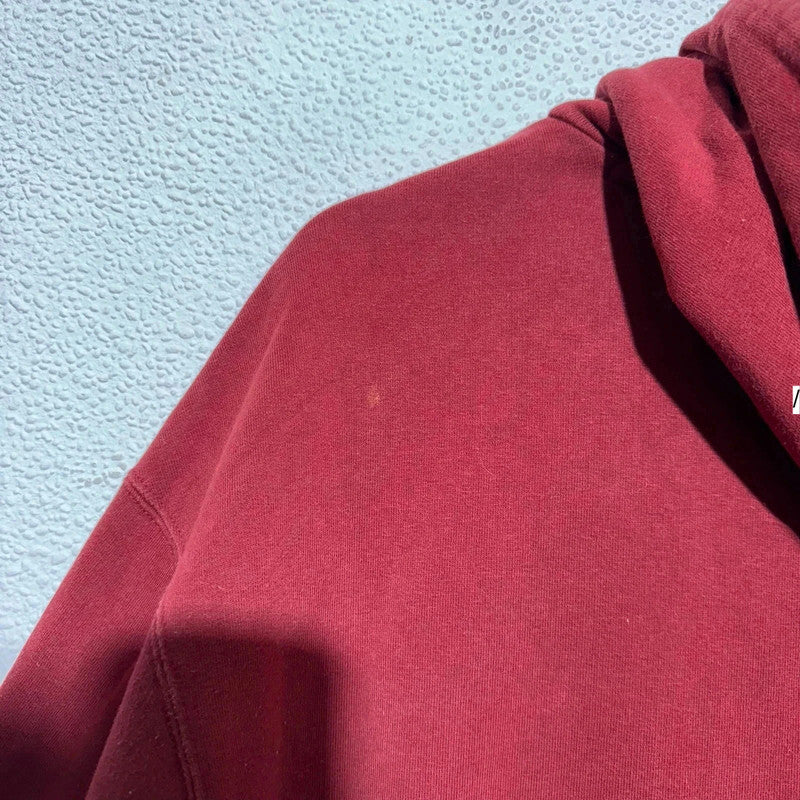 Burgundy Red Puma Hoodie Plain - Medium