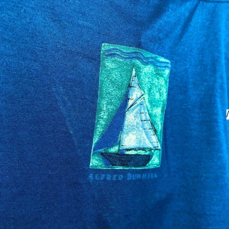 Vintage 80s Blue Dunhill Nautical T Shirt - XS