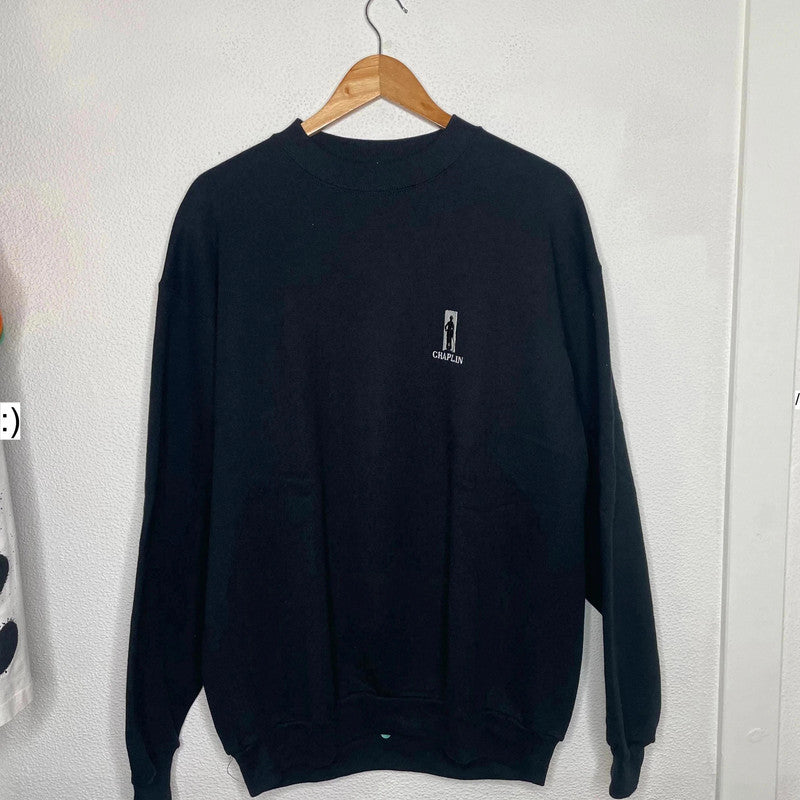 Deadstock Vintage Black Chaplain Movie Promo Sweatshirt Screen Stars - XL