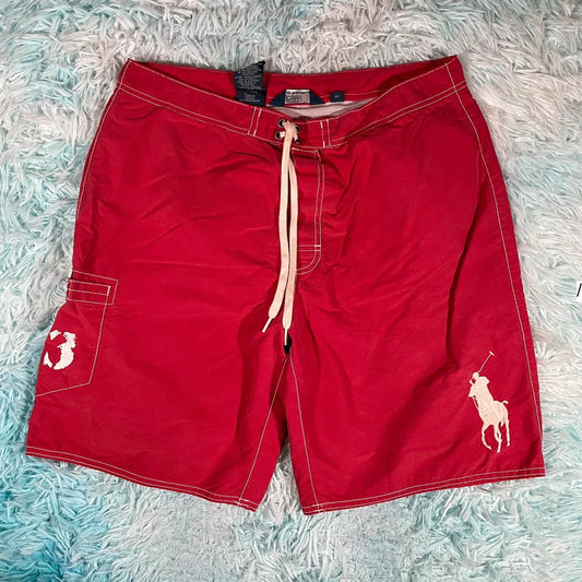 Red Polo Ralph Lauren Swim Shorts - 32W M