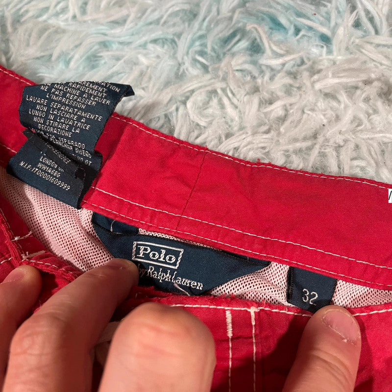 Red Polo Ralph Lauren Swim Shorts - 32W M