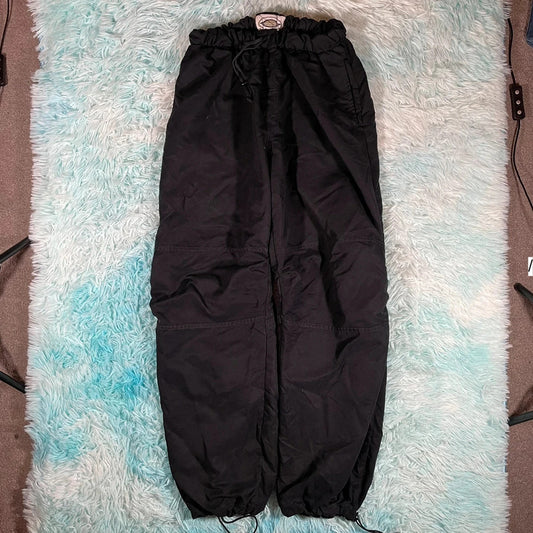 Vintage 90s Black Baggy Surfwear Tracksuit Bottoms - Large