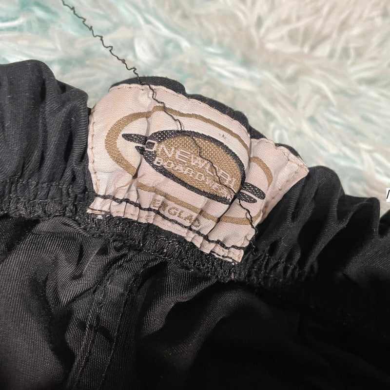 Vintage 90s Black Baggy Surfwear Tracksuit Bottoms - Large