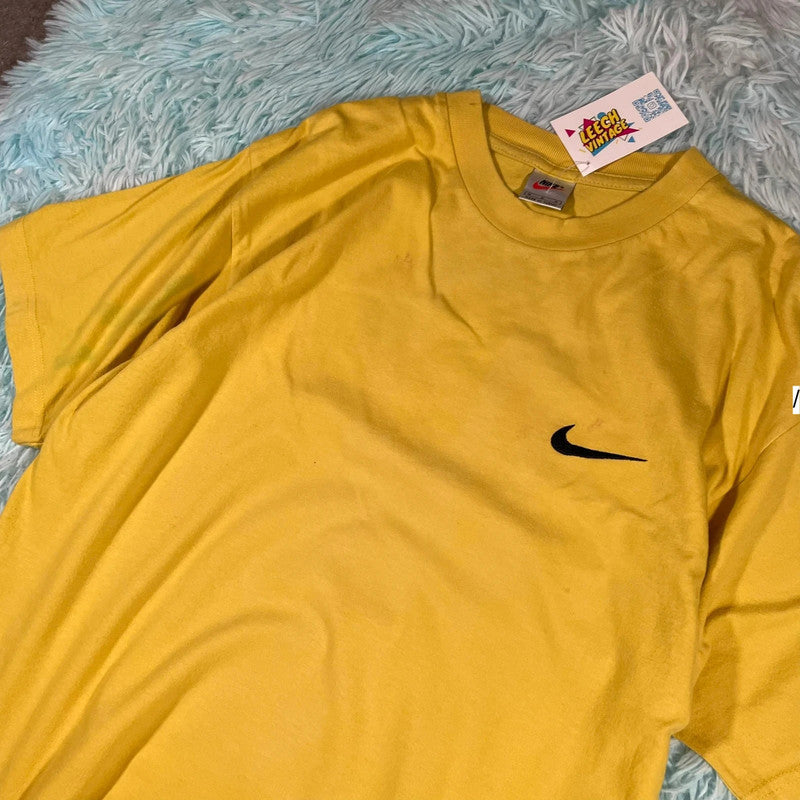 Vintage 90s Yellow Nike T Shirt - Medium
