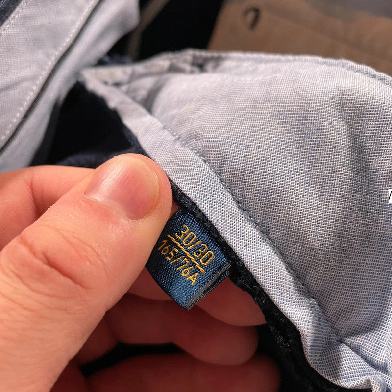 Navy Polo Ralph Lauren Corduroy Trousers - 30W 30L