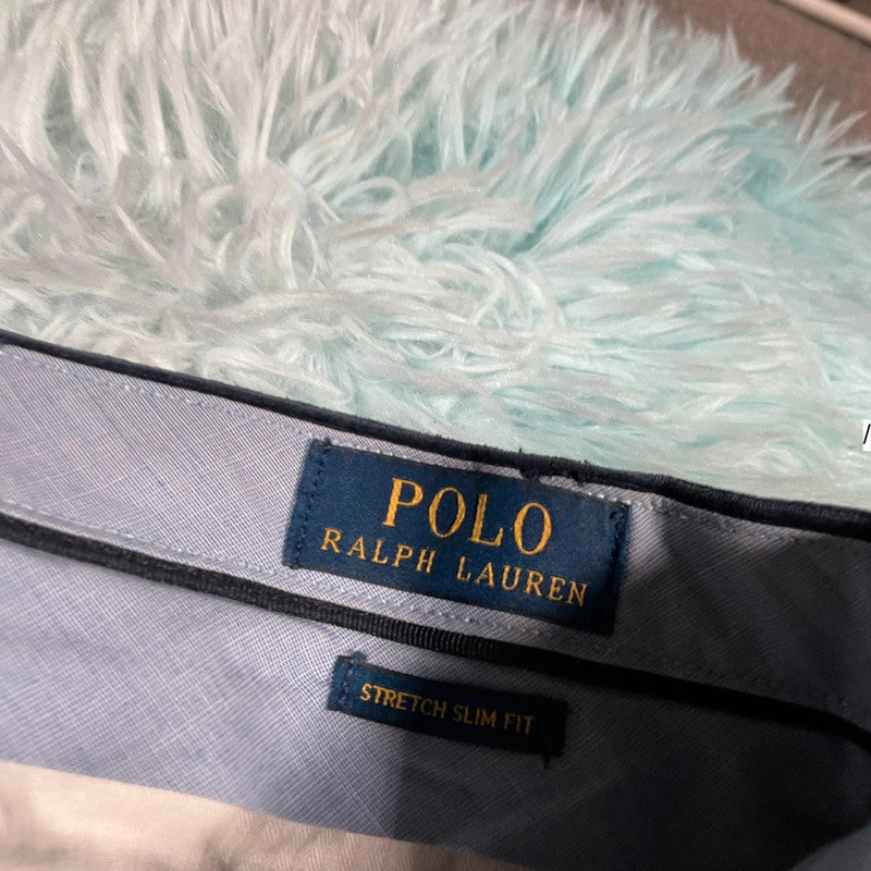 Navy Polo Ralph Lauren Corduroy Trousers - 30W 30L