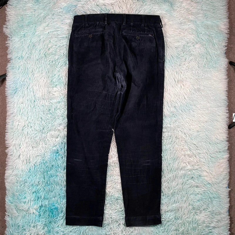 Navy Polo Ralph Lauren Corduroy Trousers - 30W 30L