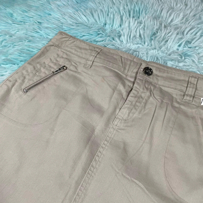 Vintage 00s Beige Midi Pencil Skirt - Size 6