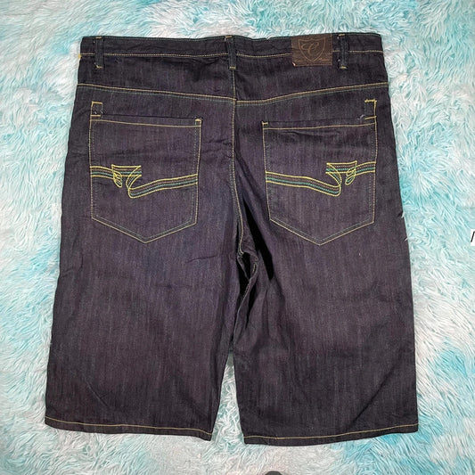 Vintage 90s Navy Jean Short Baggy Jorts - 42W