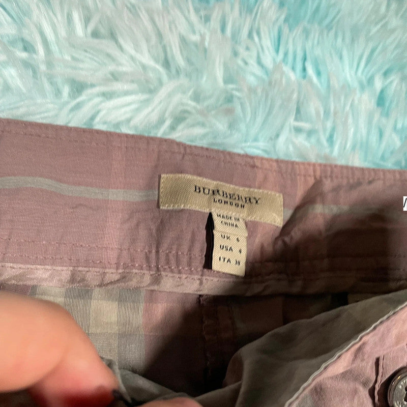 Lilac Purple Burberry Trousers Novacheck - Size 6