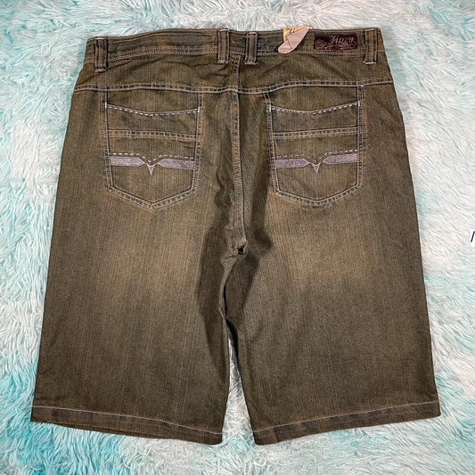Vintage Grey Baggy Jean Shorts Jorts - 42W