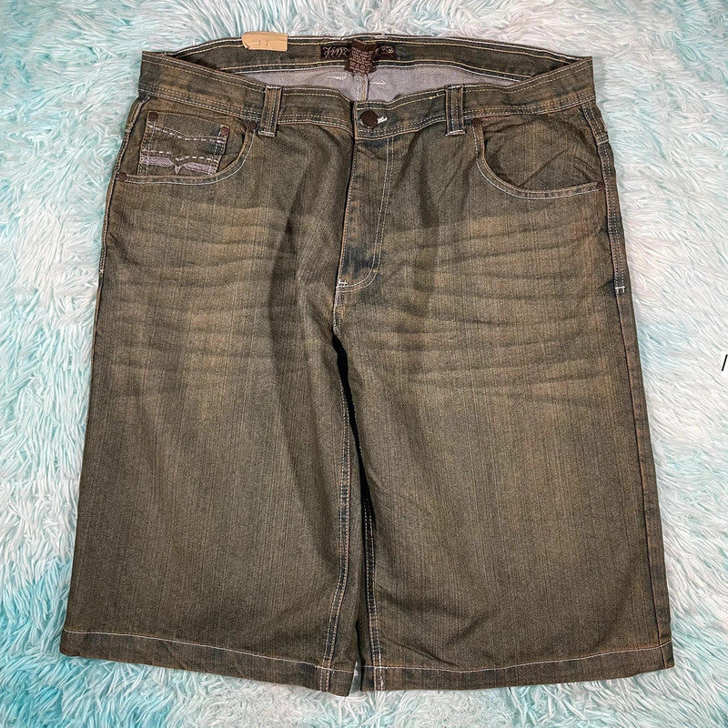 Vintage Grey Baggy Jean Shorts Jorts - 42W