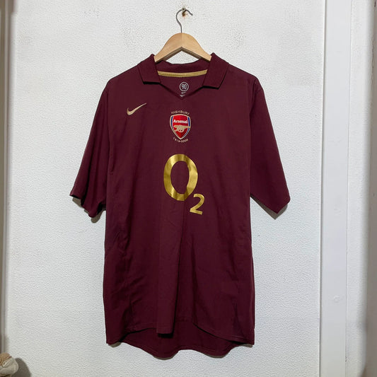 Vintage 2006 Arsenal Shirt Highbury Maroon Nike - XL