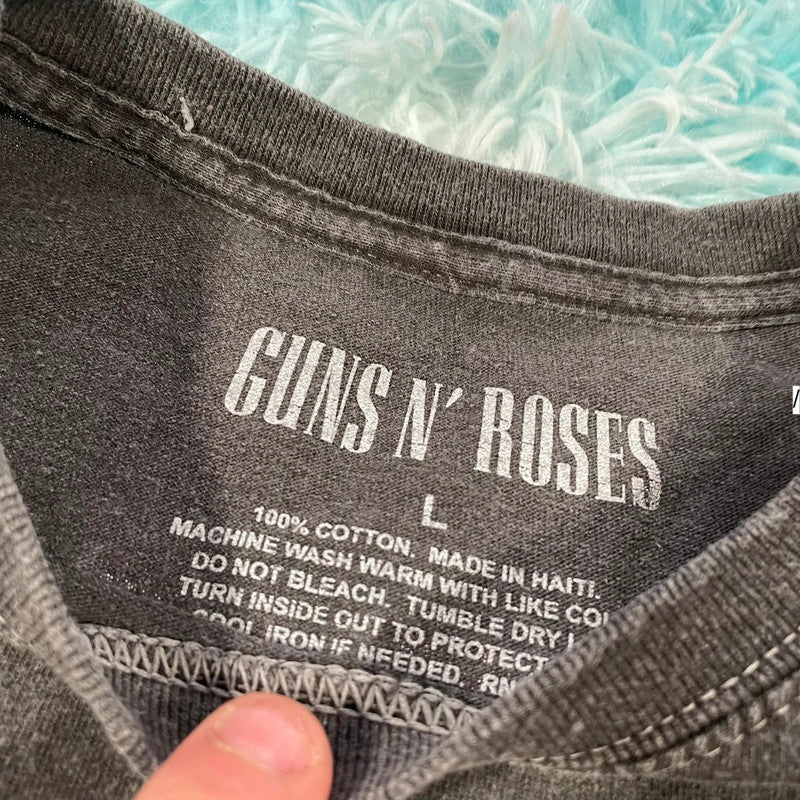 Grey Guns n Roses Band T Shirt - Large