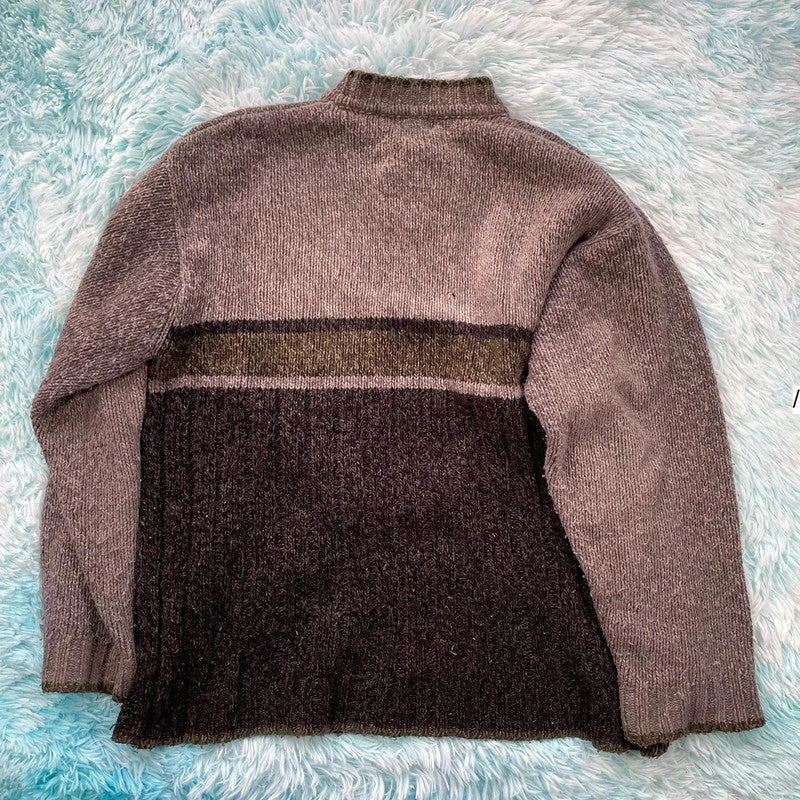 Vintage 90s Grey Chunky Knitted Jumper - Medium