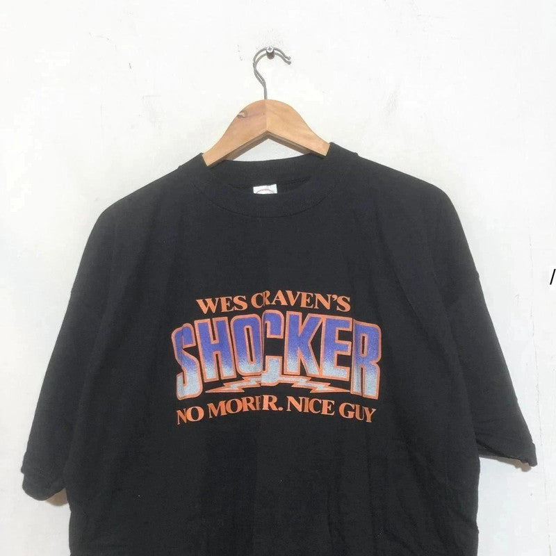 Vintage 90s black Wes Craven's Shocker movie promo t shirt