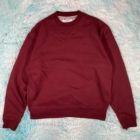 Vintage Maroon Champion Sweatshirt Plain - Medium