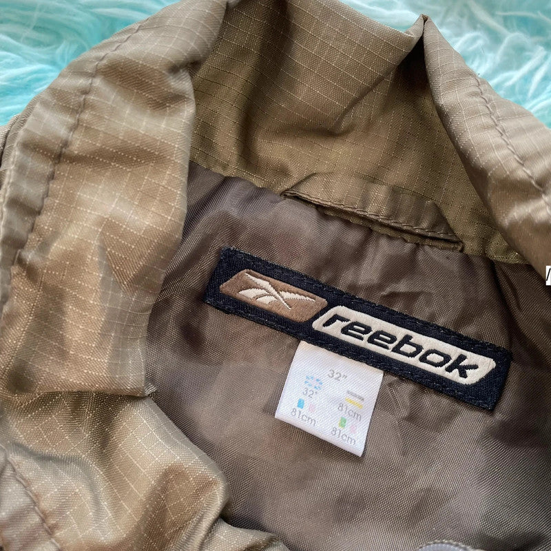 Vintage Khaki Reebok Windbreaker Jacket - Womens Small
