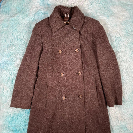 Vintage Brown Max & Co Wool Mohair Overcoat - Size 6