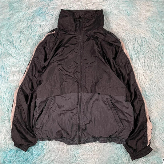 Vintage 90s Black & Grey Shell Jacket - Medium